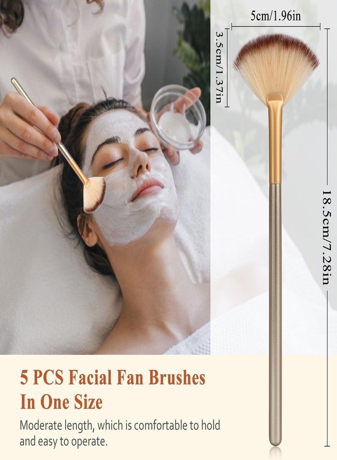 LazyGa 2Pcs Jade Eye Mask & 5 Pieces Facial Fan Mask Brush, Jade Facial Cooling Mask and Brushes Tools Kit for Mud Cream Home Spa/Travel - Relieve Puffiness, Anti-Aging Beauty Supplies - Image 3